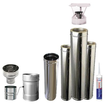 Дымоход УМК Готовый комплект дымохода Стандарт D150 высота 4 м. в Бердске